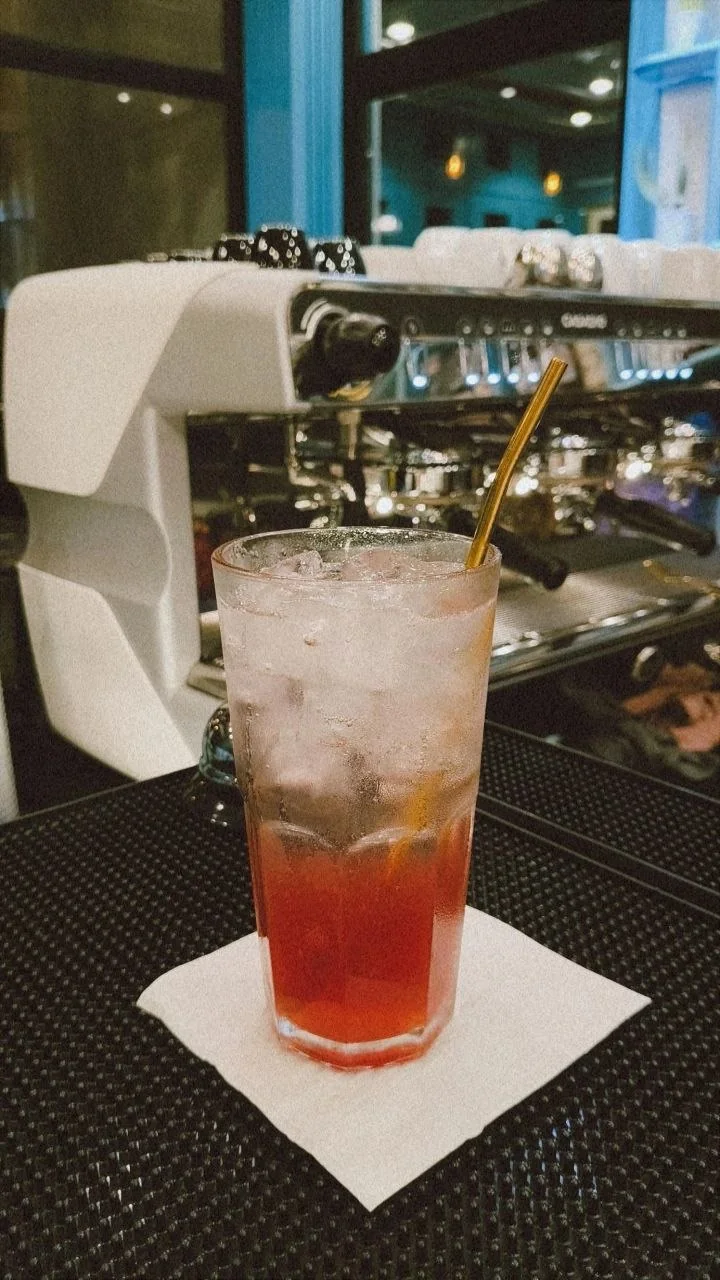 Ruby red sparkling refresher at the BAROCK espresso bar